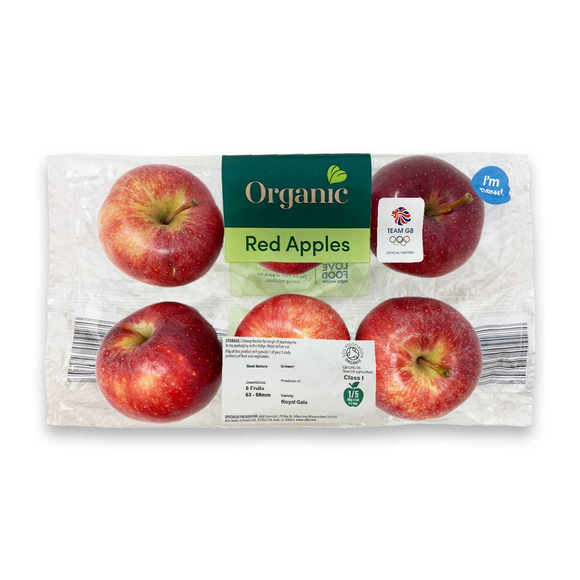 Just Organic Red Apples 6 Pack