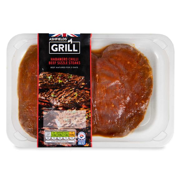 Ashfields Habanero Chilli Beef Sizzle Steaks 300g