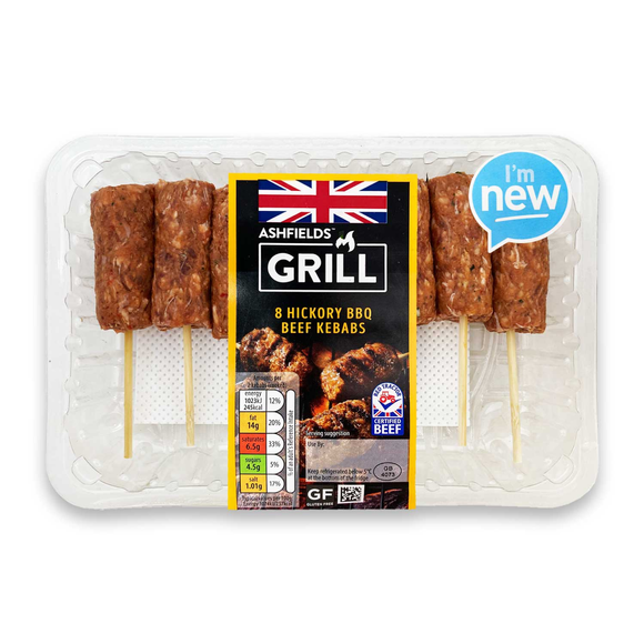 Ashfield Farm 8 Hickory BBQ Beef Kebabs 480g