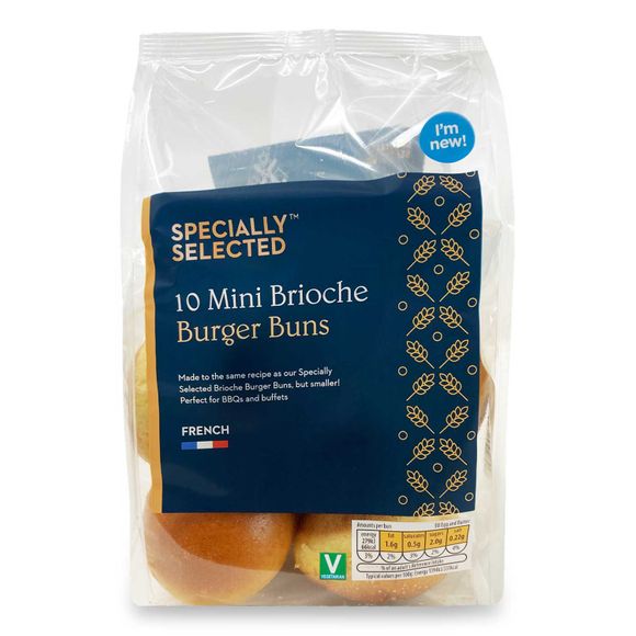 Specially Selected 10 Mini Brioche Burger Buns 10x20g