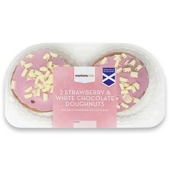 Authentic Scottish Bakeries Strawberry & White Chocolate Doughnuts 2 Pack