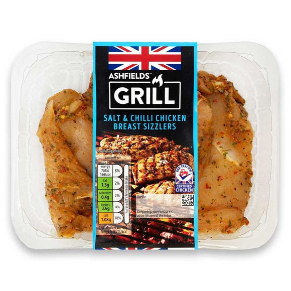 Ashfields Grill Salt & Chilli Chicken Breast Sizzlers 300g