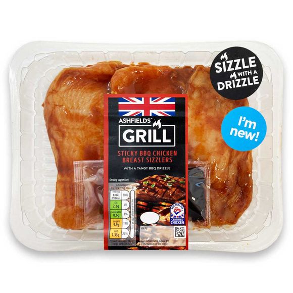 Ashfields Grill Sticky BBQ Chicken Breast Sizzlers 330g