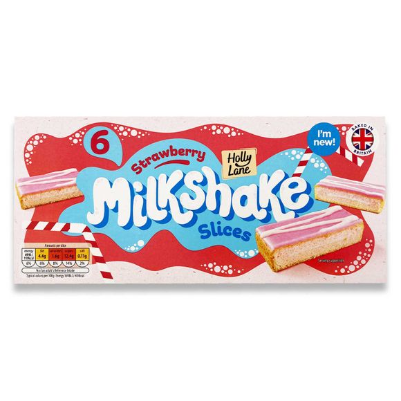 Holly Lane Strawberry Milkshake Slices 155g/6 Pack