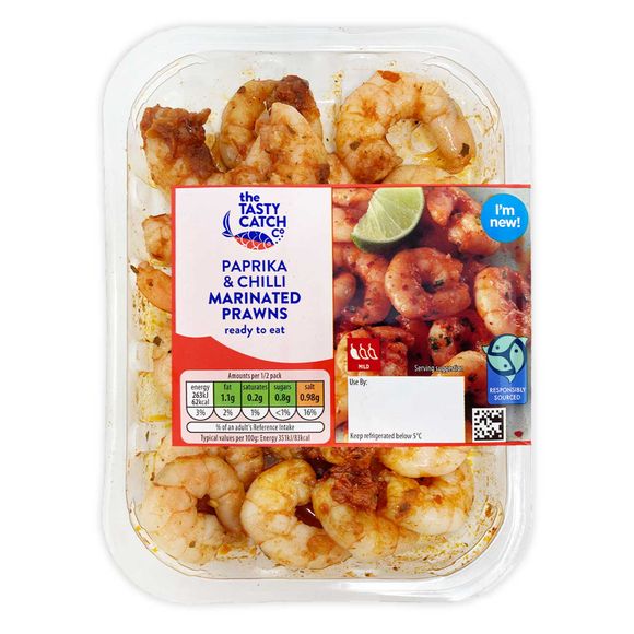 The Tasty Catch Co. Paprika & Chilli Marinated Prawns 150g