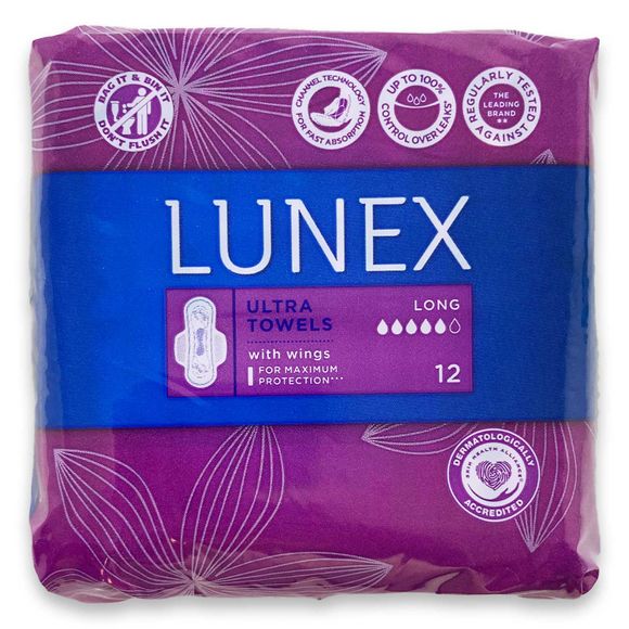 Lunex Ultra Towels With Wings - Super 12 Pack