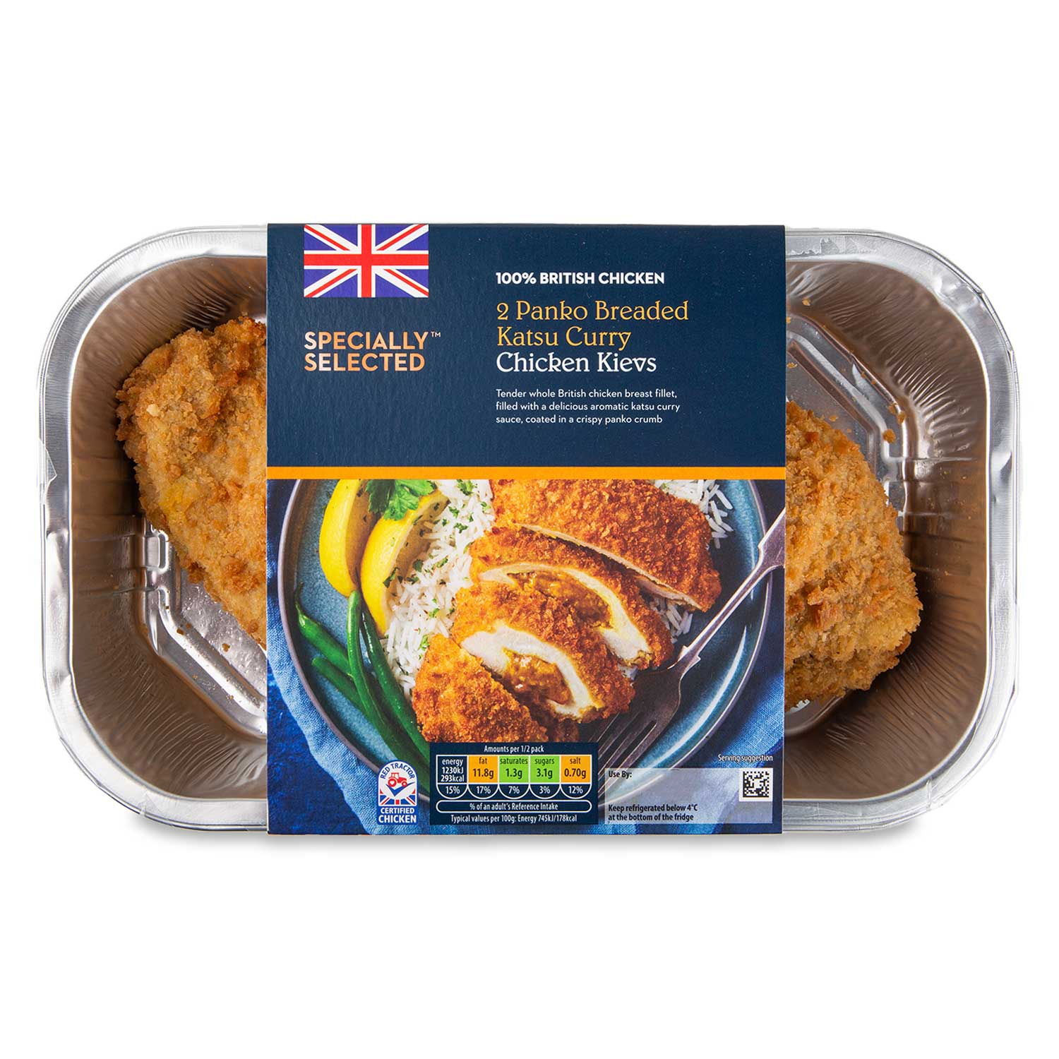 Specially Selected Panko Breaded Katsu Curry Chicken Kievs 375g/2 Pack