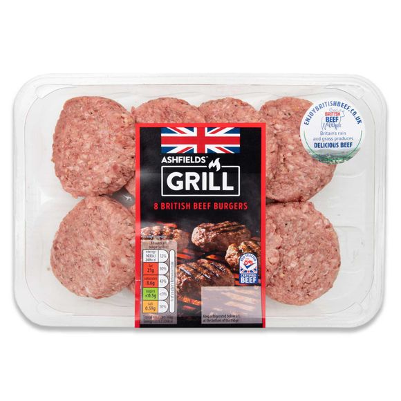 Ashfields British Beef Burgers 680g/8 Pack