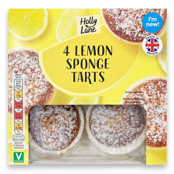 Holly Lane 4 Lemon Sponge Tarts 177g