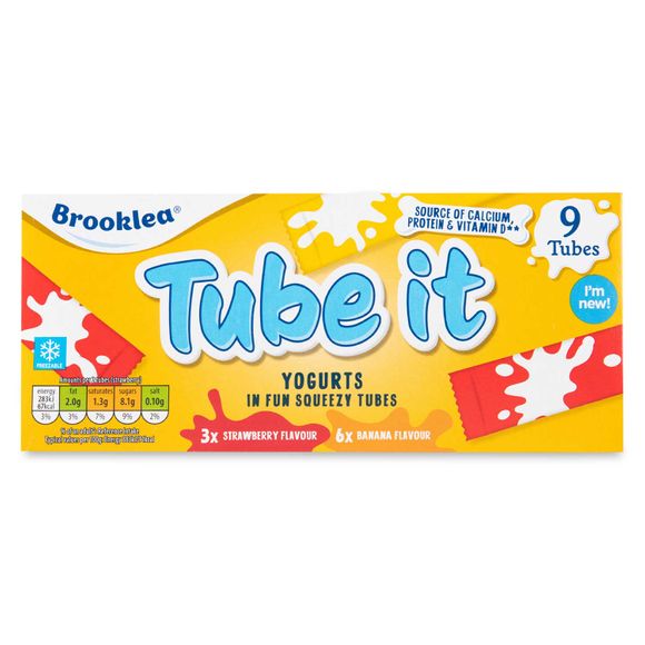 Brooklea Tube It Banana & Strawberry Flavours 9x37g