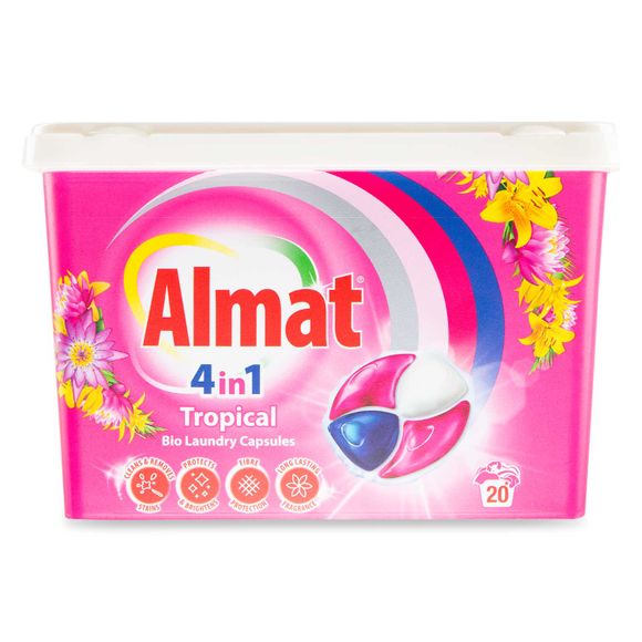 Almat Premium 4 In 1 Action Tropical Lily Laundry Capsules 20 Pack/20 Washes