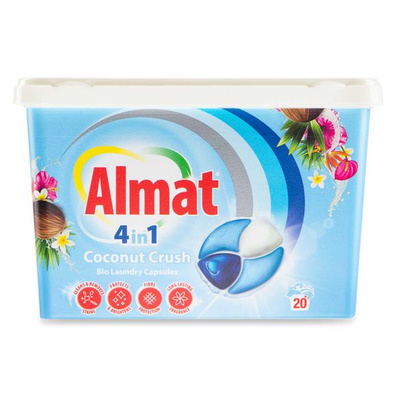 Almat Premium 4 In 1 Action Coconut Laundry Capsules 20 Pack/20 Washes