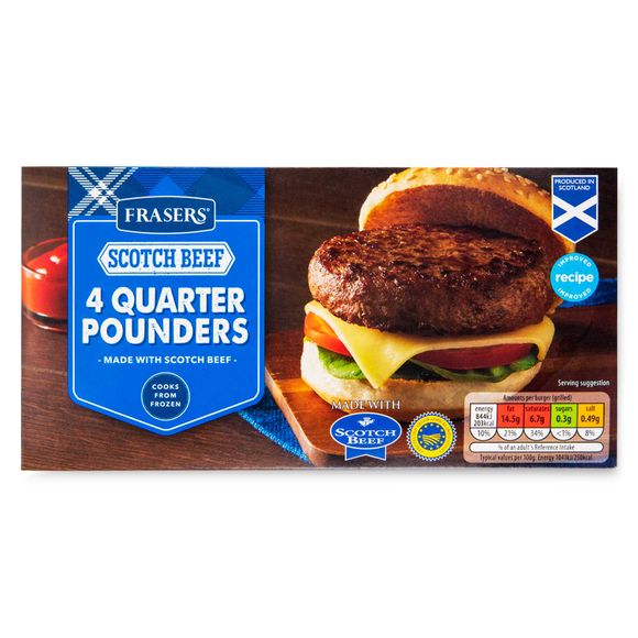 Frasers Scotch Beef Quarter Pounders 454g/4 Pack