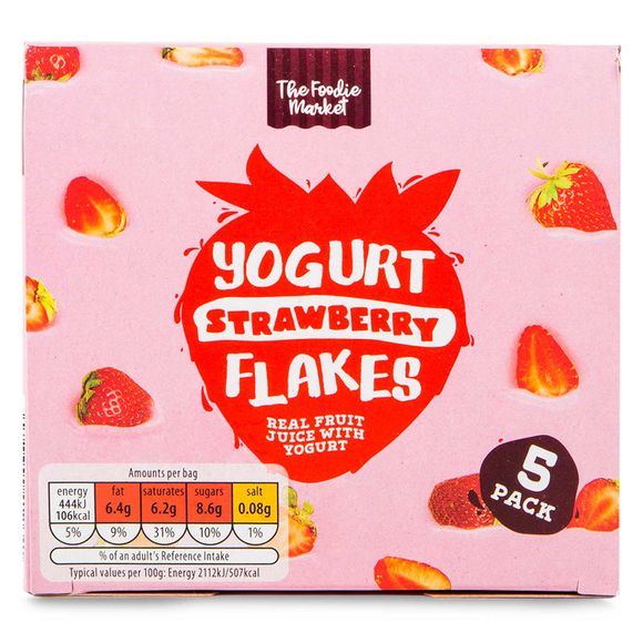 The Foodie Market Strawberry Yogurt Flakes 5 Pack