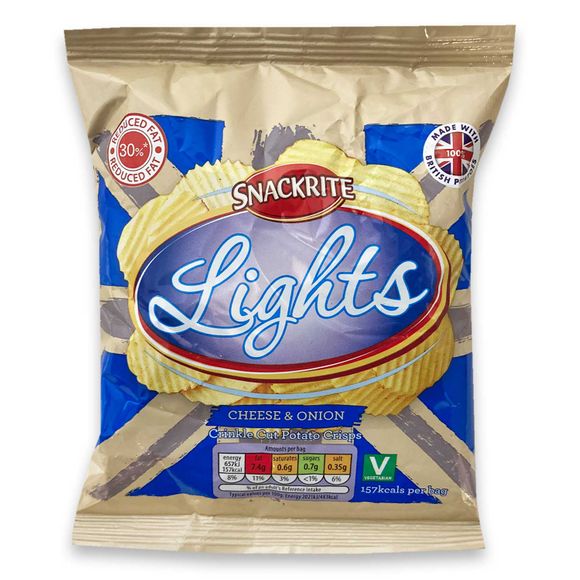 Snackrite Lights Cheese And Onion Crinkle Cut Potato Crisps 32.5g