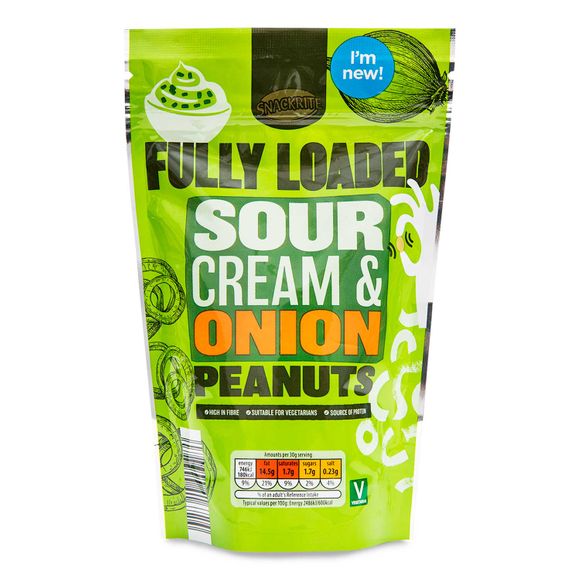 Snackrite Fully Loaded Sour Cream & Onion Peanuts 200g