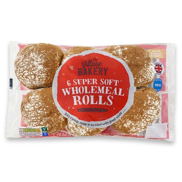 Village Bakery Super Soft Wholemeal Rolls 6 Pack