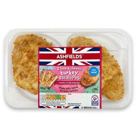 Ashfields Ham & Cheese Turkey Escalopes 285g/2 Pack