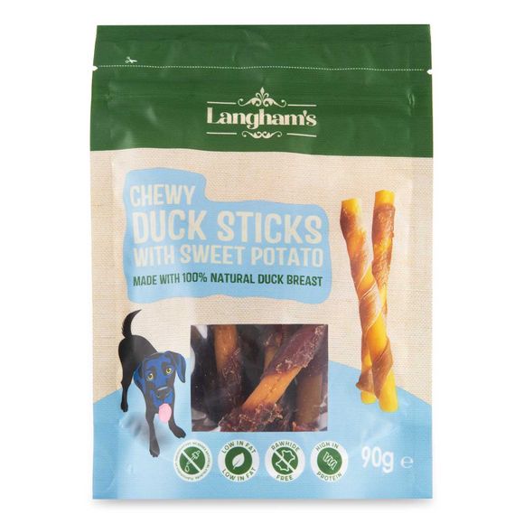 Langham's Duck Sticks With Sweet Potato 90g