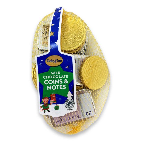 Dairyfine Milk Chocolate Coins And Notes 150g