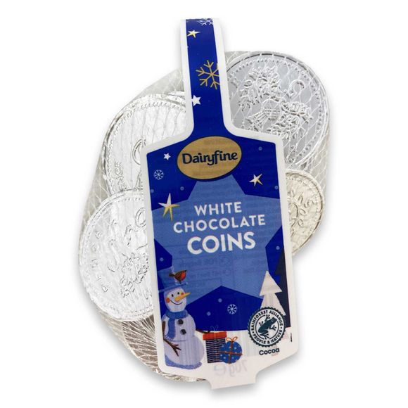 Dairyfine White Chocolate Coins 75g