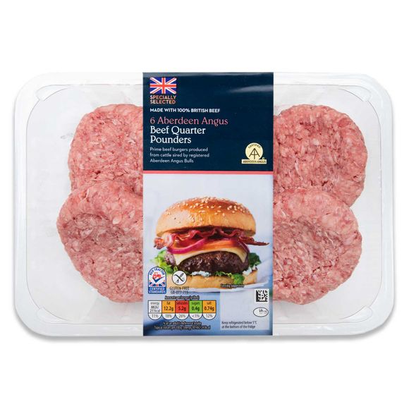 Specially Selected 6 Aberdeen Angus Beef Quarter Pounders 681g