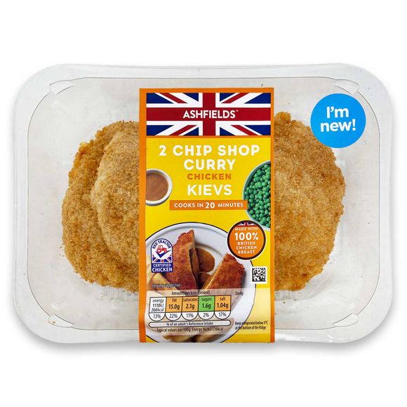 Ashfields Chip Shop Curry Chicken Kievs 260g/2 Pack