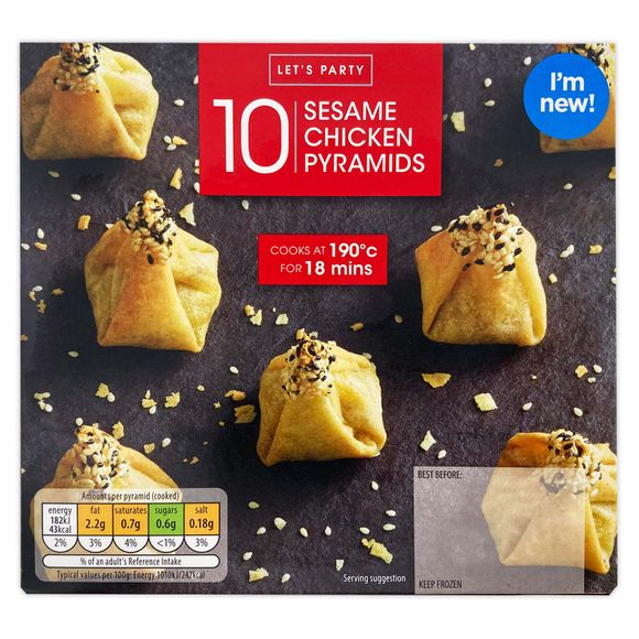 Let's Party Chicken Sesame Pyramids 200g/10 Pack