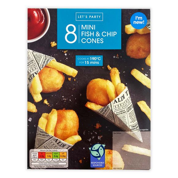 Let's Party Fish & Chip Cones 310g/8 Pack