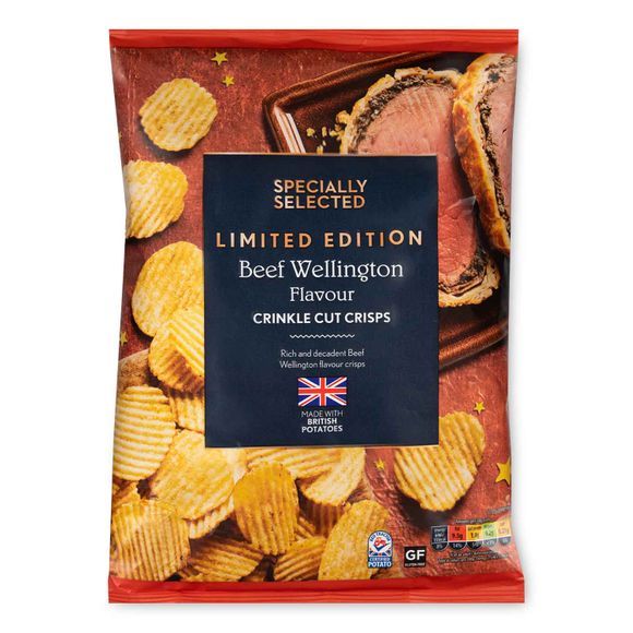 Specially Selected Beef Wellington Hand Cooked Crinkle Cut Crisps 150g