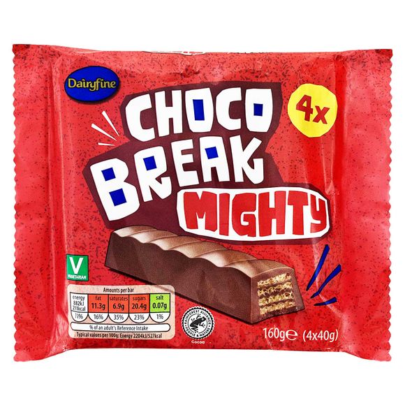 Dairyfine Choco Break Mighty Biscuits 4x40g