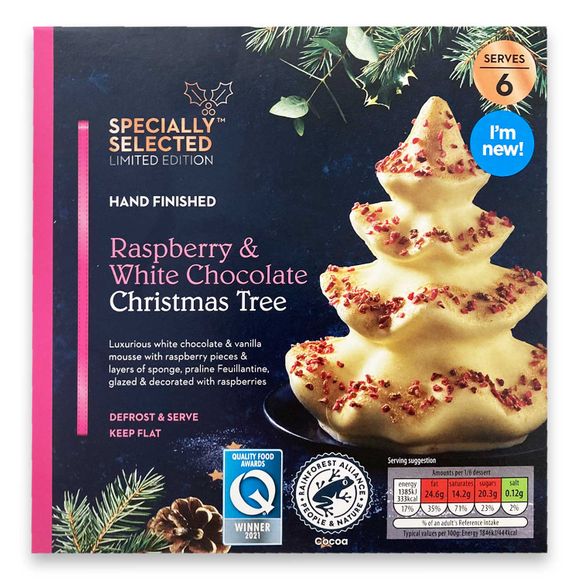 Specially Selected Raspberry & White Chocolate Christmas Tree 450g