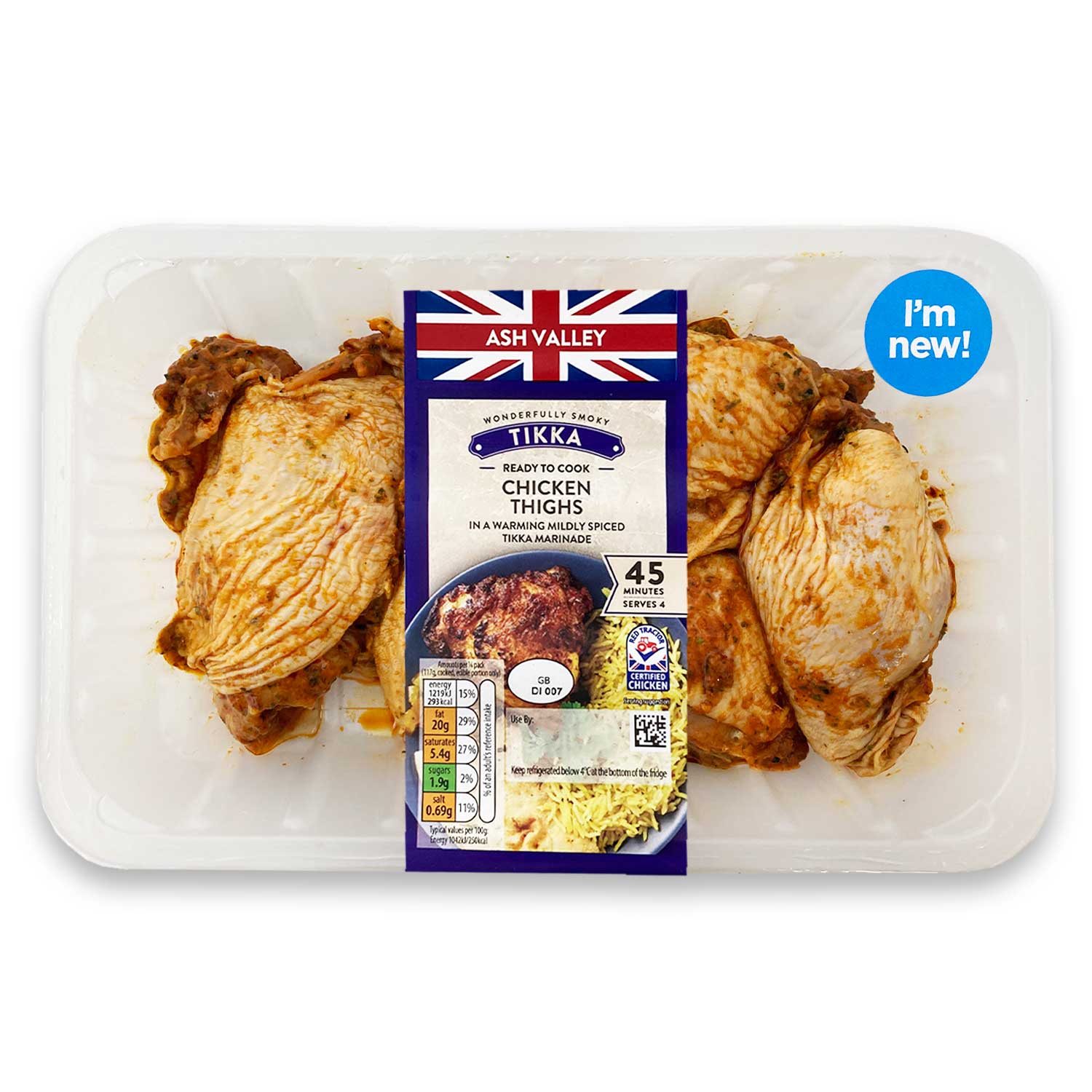 Ash Valley Tikka Chicken Thighs 800g