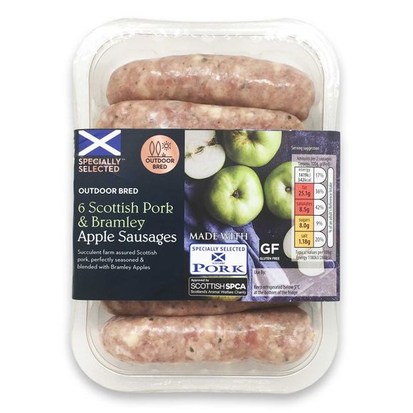 Specially Selected Scottish Pork & Bramley Apple Sausages 400g