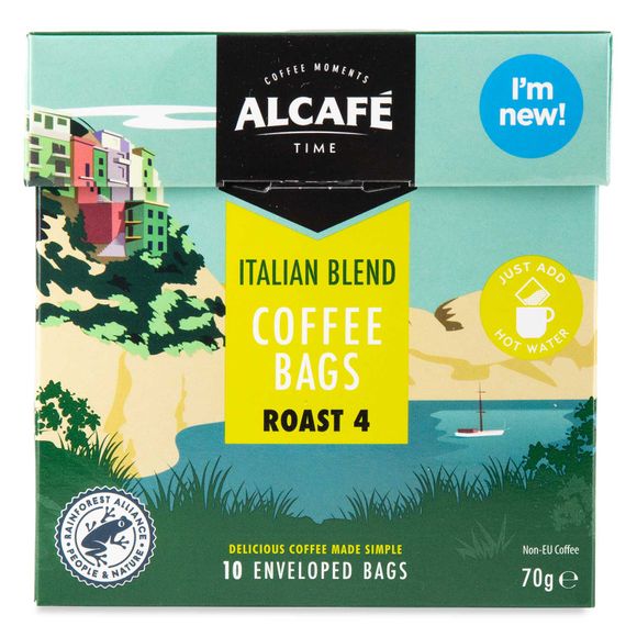 Alcafé Italian Blend Coffee Bags 10 Pack