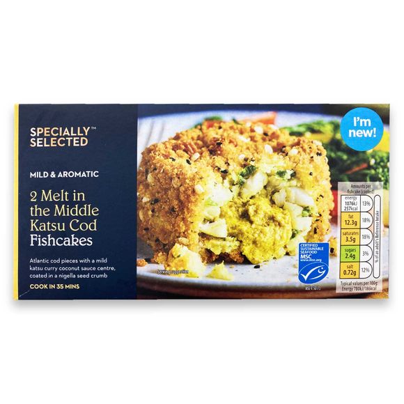 Specially Selected Melt In The Middle Katsu Cod Fishcakes 290g/2 Pack