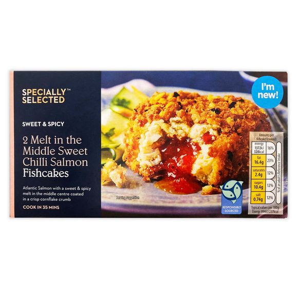 Specially Selected Melt In The Middle Sweet Chilli Salmon Fishcakes 290g/2 Pack