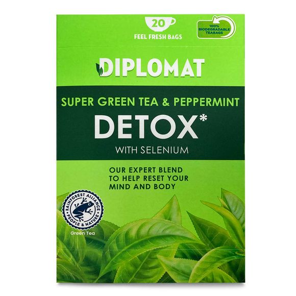 Diplomat Green Tea & Peppermint Herbal Tea 40g