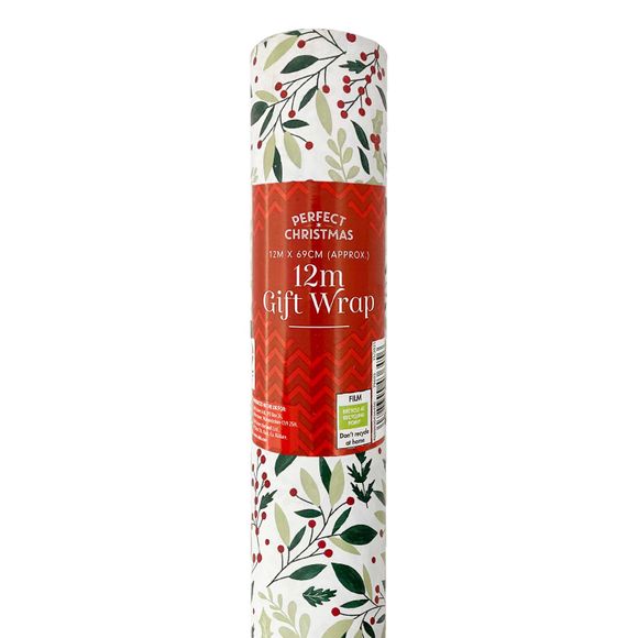 Perfect Christmas Foilage 12m Gift Wrap Each