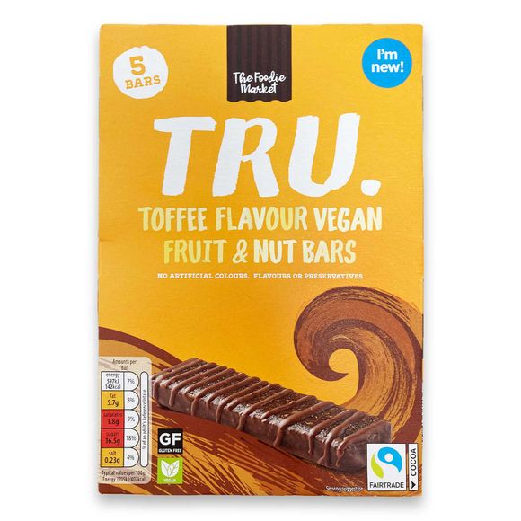 The Foodie Market Toffee Flavour Vegan Fruit & Nut Bars 5x35g