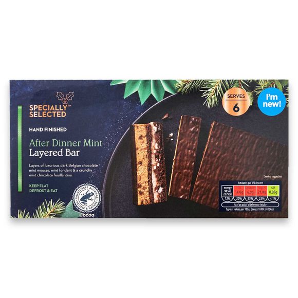 Specially Selected After Dinner Mint Layered Chocolate Bar 350g