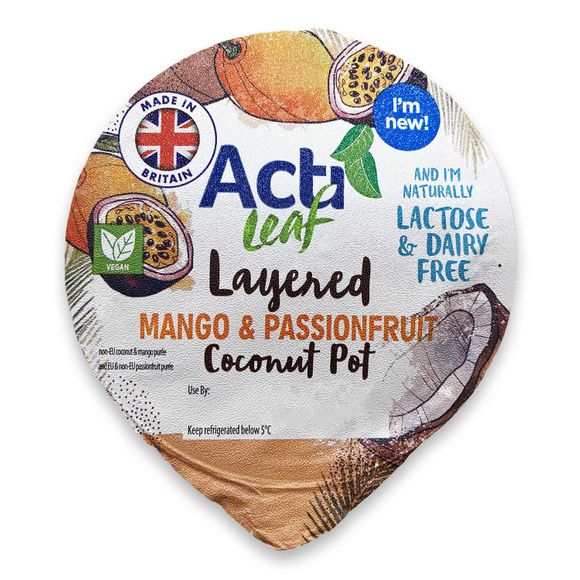 Acti Leaf Layered Mango & Passionfruit Coconut Pot 140g