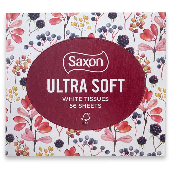 Saxon Winter Red Berry Ultra Soft White Tissues 56 Pack