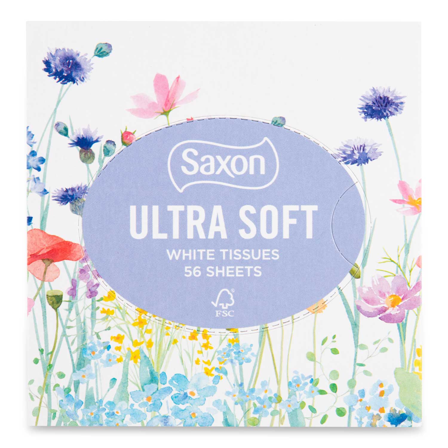 Saxon Ultra Soft White Tissues Summer Flowers 56 Pack