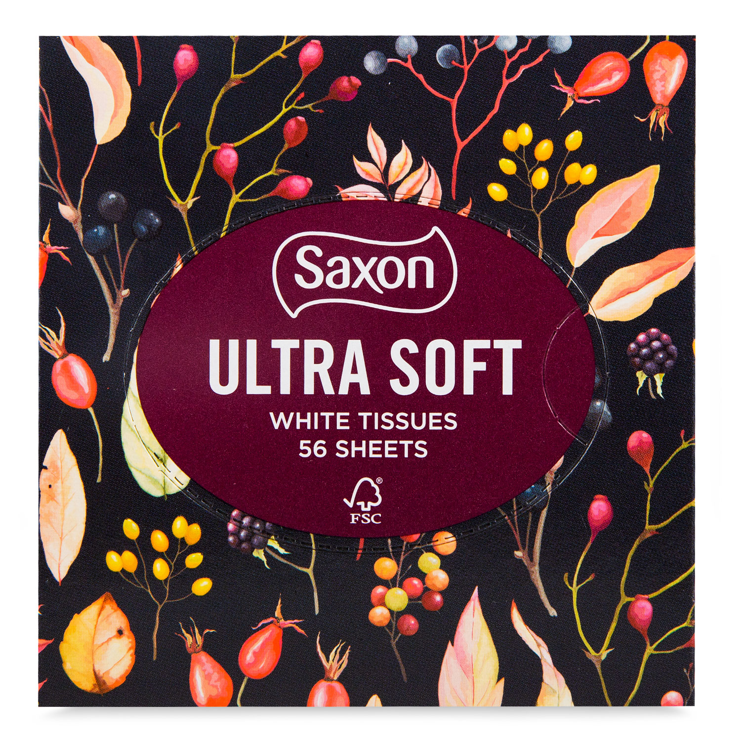 Saxon Ultra Soft Tissue Cube Winter Berries 56 Pack