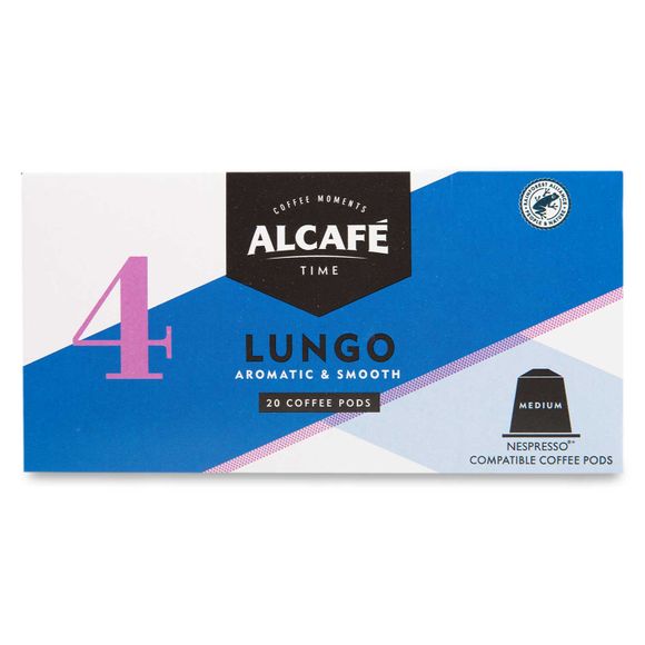 Alcafé Lungo 20 Aromatic & Smooth Coffee Pods 20x5g