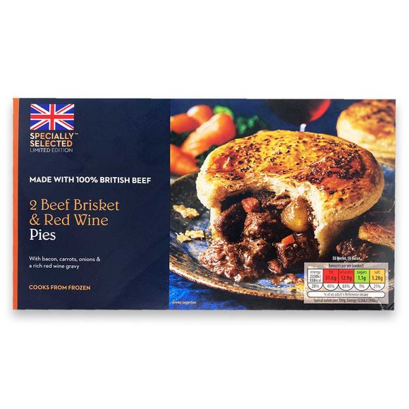 Specially Selected Beef Brisket & Red Wine Pies 2x200g