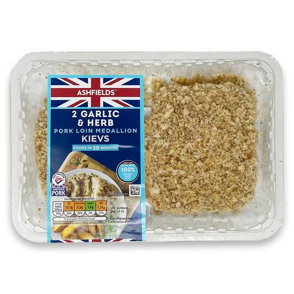 Ashfields Garlic & Herb Pork Loin Medallion Kievs 412g/2 Pack