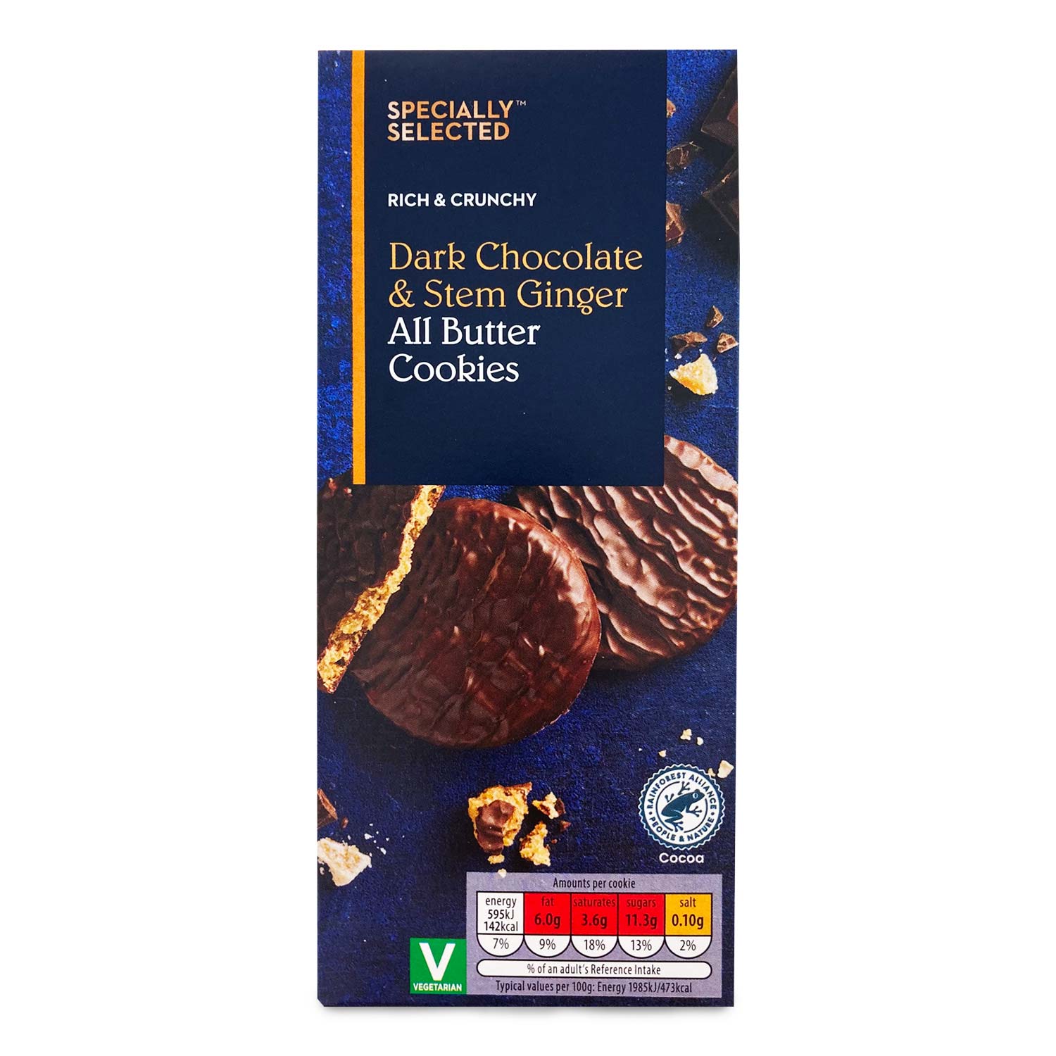 Specially Selected Dark Chocolate & Ginger All Butter Cookies 200g