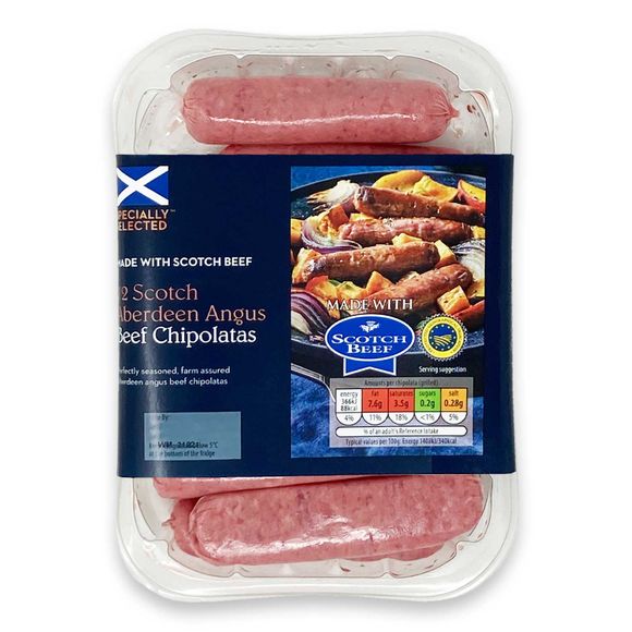 Specially Selected Scotch Aberdeen Angus Beef Chipolatas 340g/12 Pack